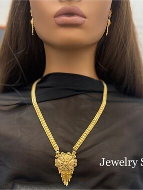 24k Dubai Gold Plated Jewelry Set,  Pendant Necklace set for Women, Gift for Her